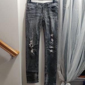 Miss Me - Gray Distressed Skinny Jeans